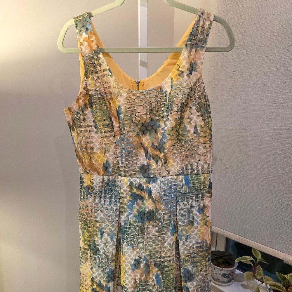 Yellow Floral Sleeveless Midi Dress